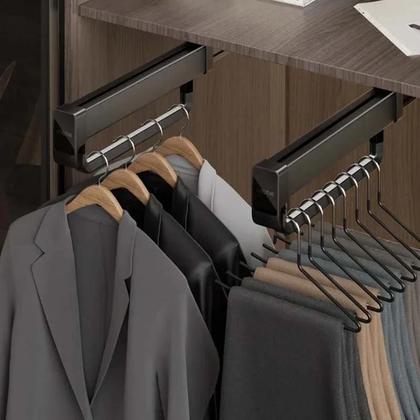 Imagem de Suporte Retrátil Para Calças Com Deslizamento, Organizador De Roupas Com Trilho Superior Silencioso