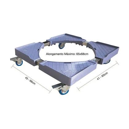 Imagem de Suporte Rodinhas Ajustável Móvel De Refrigerador, Freezer, Geladeira, Fogão e Máquina De Lavar Em Aço Inox Suporta Até 400Kg