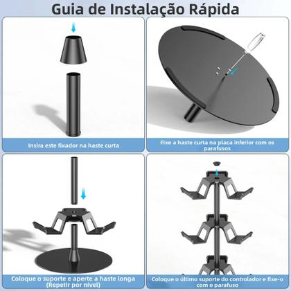 Imagem de Suporte Rotativo Para Controladores De Jogos E Headsets De 3 E 4 Camadas Compatível Com Xbox, PS5,