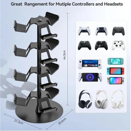 Imagem de Suporte Rotativo Para Controladores De Jogos E Headsets De 3 E 4 Camadas Compatível Com Xbox, PS5,