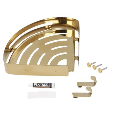 Imagem de Suporte shampoo de canto parede banheiro Aço inox Dourado