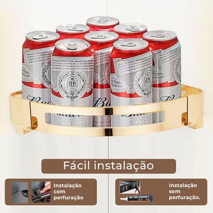 Imagem de Suporte shampoo de canto parede banheiro Aço inox Dourado