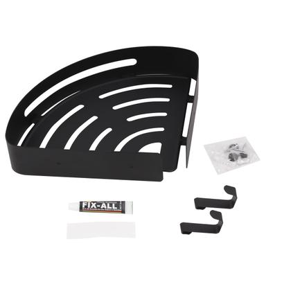 Suporte shampoo de canto parede banheiro Aço inox Preto - Fino Inox Imagem de Suporte shampoo de canto parede banheiro Aço inox Preto