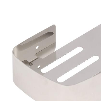 Suporte shampoo retangular parede banheiro Aço inox Cromado - Fino Inox Imagem de Suporte shampoo retangular parede banheiro Aço inox Cromado