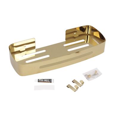 Imagem de Suporte shampoo retangular parede banheiro Aço inox Dourado