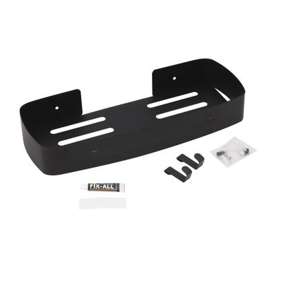 Suporte shampoo retangular parede banheiro Aço inox Preto - Fino Inox Imagem de Suporte shampoo retangular parede banheiro Aço inox Preto