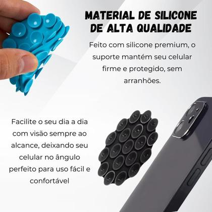 Imagem de Suporte Silicone Premium Com Ventosa Celular Prende Vidro