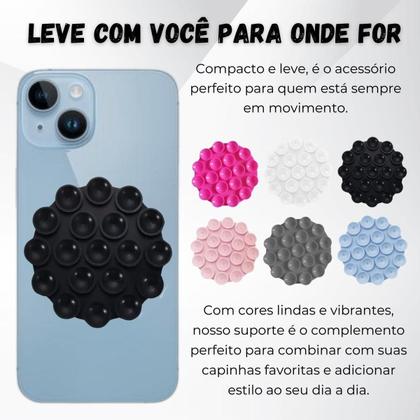 Imagem de Suporte Silicone Premium Com Ventosa Celular Prende Vidro