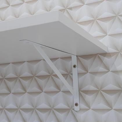 Imagem de Suporte Simples para Prateleira Mão Francesa Branco  Kit 2 unidades