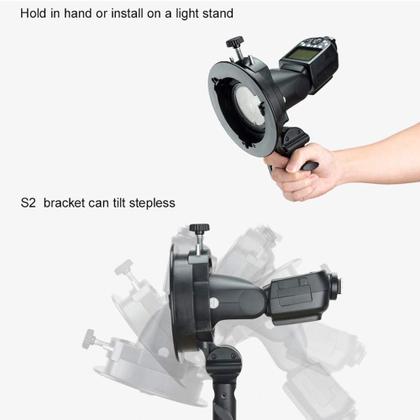 Imagem de Suporte Speedlite Godox S2 S-Type Bowens Mount para V1 AD200Pro AD400pro AD200