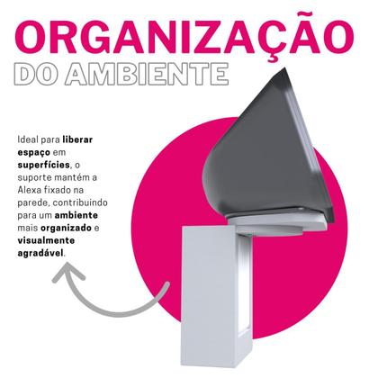 Imagem de Suporte Stand de Parede e Tomada Vertical Compatível com Alexa Echo Show 5 Terceira 3º Geração