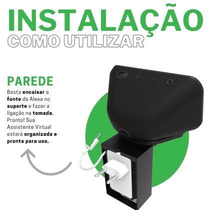 Imagem de Suporte Stand de Parede e Tomada Vertical Compatível com Alexa Echo Show 5 Terceira 3º Geração - ARTBOX3D