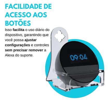 Imagem de Suporte Stand de Parede para Tomada Vertical e Horizontal Compatível com Amazon Alexa Echo Spot - ARTBOX3D