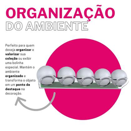 Imagem de Suporte Stand Expositor De Parede Para Até 5 Bolinhas Bolas De Golfe Golf