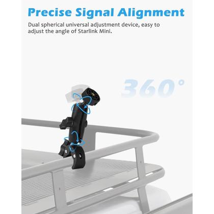 Imagem de Suporte Starlink Mini trailer/iate/trailer/guarda-corpos/teto de escada, braçadeira de 360