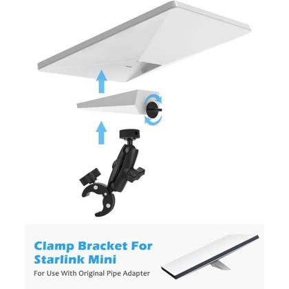 Imagem de Suporte Starlink Mini trailer/iate/trailer/guarda-corpos/teto de escada, braçadeira de 360