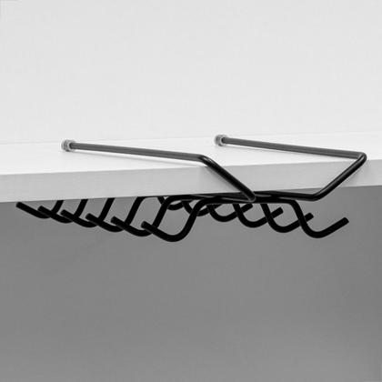 Imagem de Suporte Suspenso para 12 Xícaras Preto - Organizador Prático e Moderno para Armário