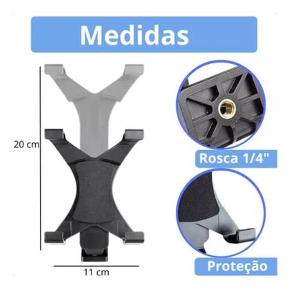 Imagem de Suporte Tablet C Trava Garra Cabeça 360 E Disparo Bluetooth