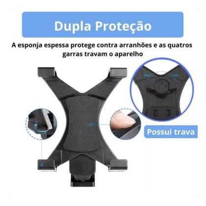 Imagem de Suporte Tablet C Trava Garra Cabeça 360 E Disparo Bluetooth