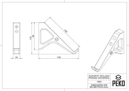 Imagem de Suporte Teclado Computador Universal De Parede Fixar
