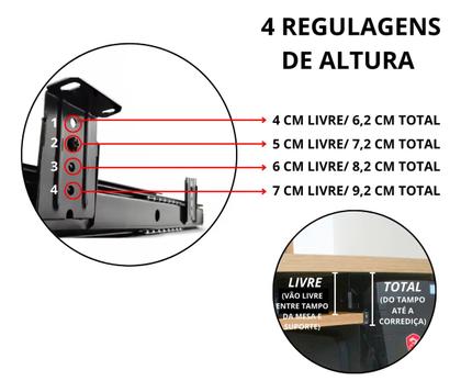 Imagem de Suporte Teclado e Mouse Retrátil Gaveta Deslizante para Mesa Computador