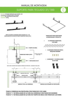 Imagem de Suporte Teclado e Mouse Retrátil Gaveta Deslizante para Mesa Computador