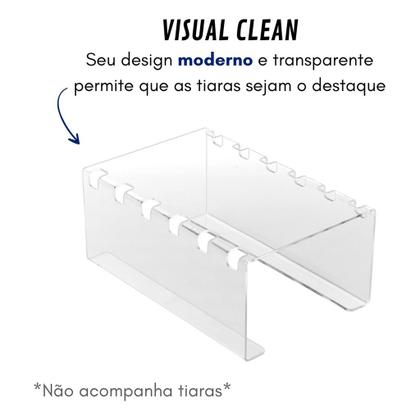 Imagem de Suporte Tiara Expositor Acrílico Arcos Arquinho Cabelo Loja Balcão Organizador Apoio Stand Moderno