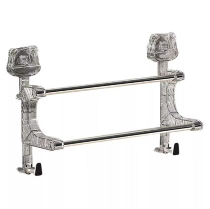 Imagem de Suporte Toalhas Adesivo De Alto Padrão Com Design E Barras Duplas Ideal Para Organização Do Banheiro