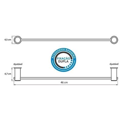 Imagem de Suporte Toalheiro Banheiro Porta Toalha Reto Banho Inox