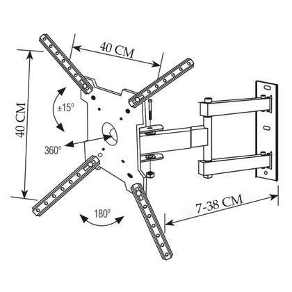 Imagem de Suporte Tri-Articulado Brasforma para TV de 10” a 55” Smart TV, LED, LCD, Plasma, 3D