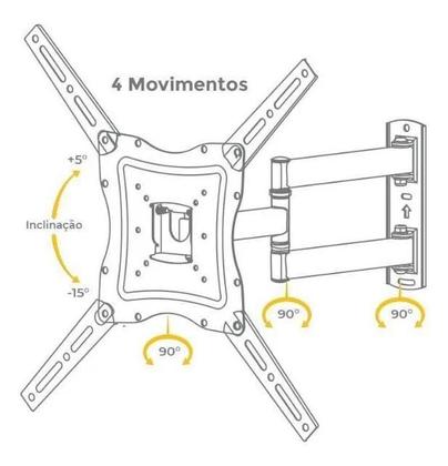 Imagem de Suporte Tri-Articulado Com Braço Longo 26 A 60 Aquário Cor P