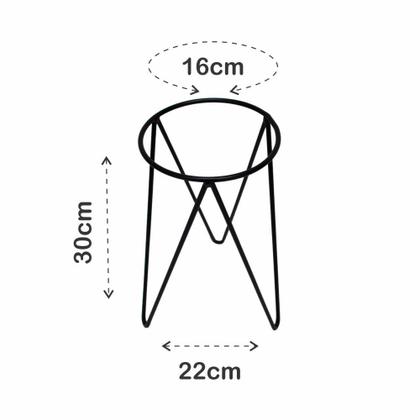 Imagem de Suporte Tripé para Vaso Chão Planta Aço 16x30 Branco nv515b