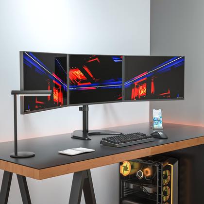 Imagem de Suporte triplo para monitor WALI MF003 Independente de 27 polegadas