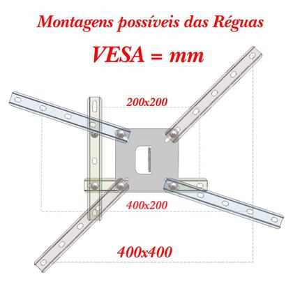 Imagem de SUPORTE TV 10 a 56 ARTICULADO VESA 400X400 3 MOVIMENTOS PAREDE BRANCO