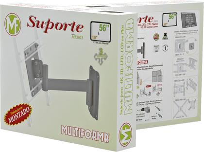 Imagem de Suporte TV 10" a 56" Branco 3 Mov LED/LCD/3D Multiforma