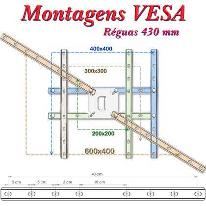 Imagem de SUPORTE TV 10 a 65 VESA 600X400 4 MOVIMENTOS ARTICULADO PAREDE PRETO