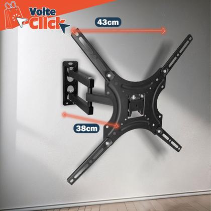 Imagem de Suporte TV 32 55 Polegadas Ajustável Retrátil Inclinável Smart TV Kit Com 4