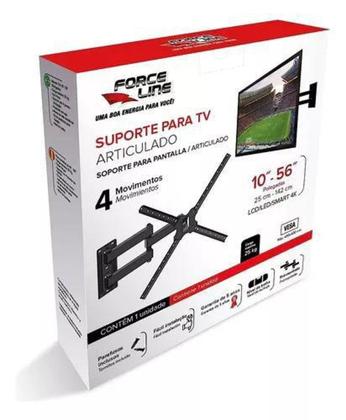 Imagem de Suporte tv 4 movimentos p/  10-56" polegadas force line reforçado
