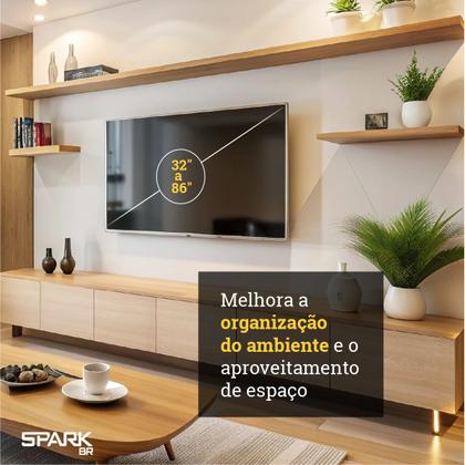 Imagem de Suporte TV Articulado 32 a 86 Polegadas Universal Padrão VESA Até 46kg Regulável e Inclinável Horizontal Quarto Sala Preto