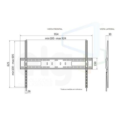 Imagem de Suporte Tv Fixo De Parede 55 A 100 N01v8 Elg Telas Grandes