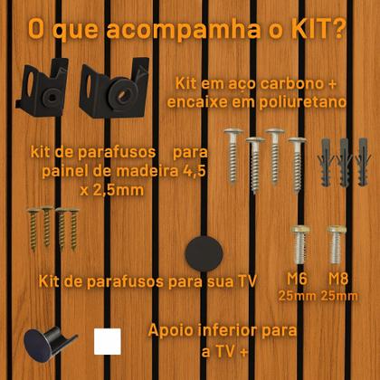 Imagem de Suporte TV Fixo Parede 32 a 65 Polegadas Universal Preto Com Trava de Segurança