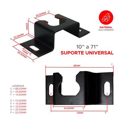 Imagem de Suporte tv - fixo universal - 10 a 71 - caixa - px-01c