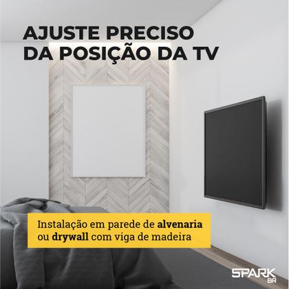 Imagem de Suporte TV Tri Articulado 26 a 65 Polegadas 38kg Universal LCD LED Inclinação Rotação 180 Quarto Sala Padrão Vesa SparkBr