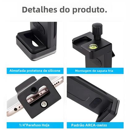 Imagem de Suporte Universal Ajustável para Tablet e Celular - Suporte de Tripé em Liga de Alumínio