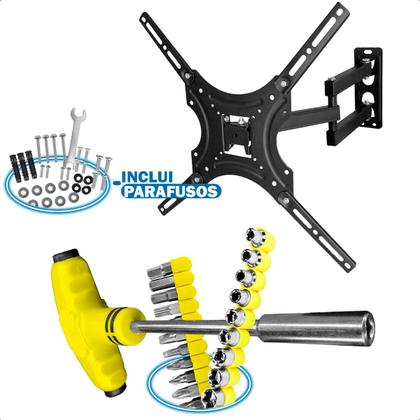 Imagem de Suporte Universal Articulado para TV 32 a 55 Polegadas com Jogo de Ferramentas 24 Peças