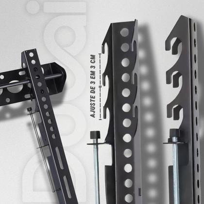 Imagem de Suporte Universal Garra Ajustável Para TVs de 32 a 75 Polegadas Até 75kg Aço Reforçado Preto