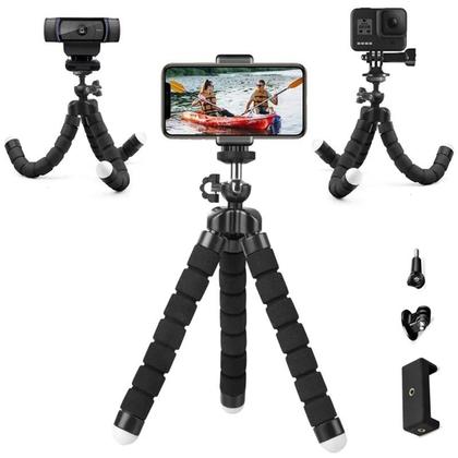 Imagem de Suporte Universal Mini Tripé Octopus Monopé Para Celular, Câmera E Webcam Com Clipe Para Smartphones