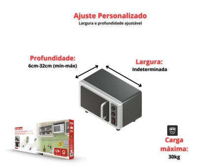 Imagem de Suporte universal para micro ondas e forno elétrico com ajuste largura