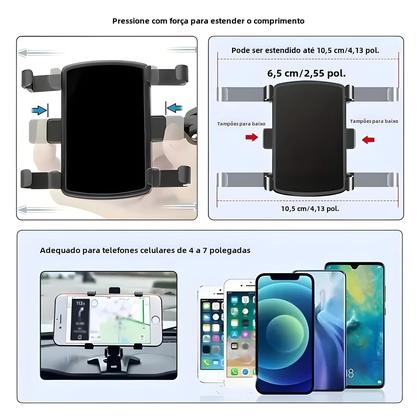 Imagem de Suporte Universal para Telefone de Carro - Montagem no Painel para iPhone, Samsung, Xiaomi e GPS