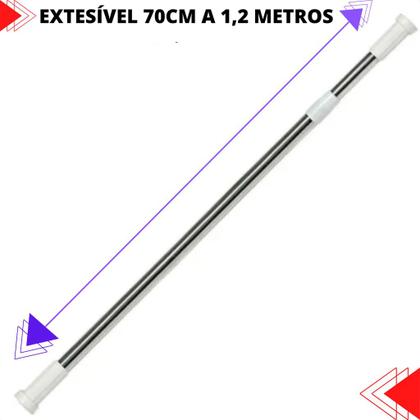 Imagem de suporte varão extensor cortina box banheiro  0,65m x 1,15m universal